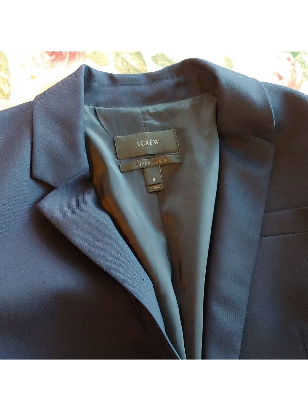 J. Crew Fine Wool Super 120s Button Blazer Coat in Navy Blue Women's size 8 - Picture 13 of 16
